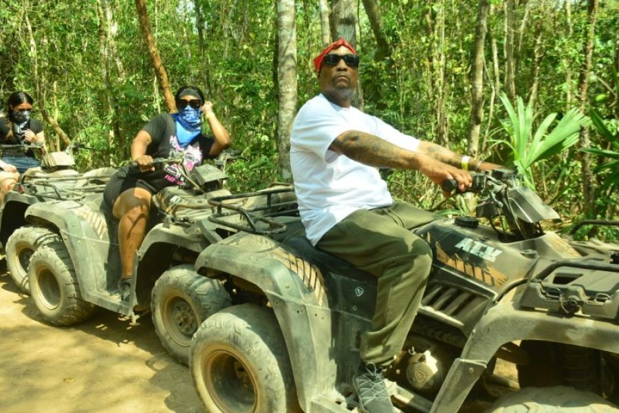 Tour Aventura ATV, Tirolesa, Cenote y Paseo a Caballo en la Selva Maya